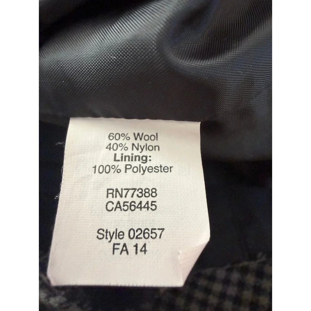 J.Crew Wool Blend Houndstooth Gray Black Cropped Pants Officecore Work Size 4